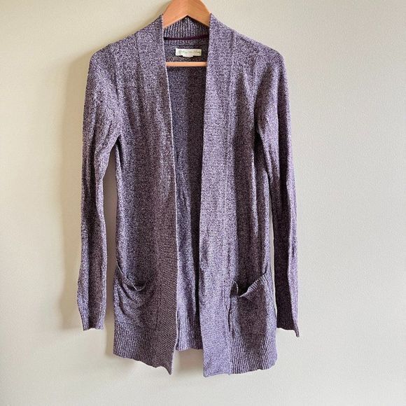 Urban Outfitters Staring at star tweed open front cardigan purple Top Size M - Picture 1 of 4